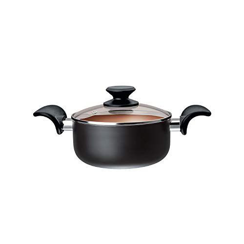 Caçarola 18cm Alumínio Antiaderente Cerâmico Vidro Euro