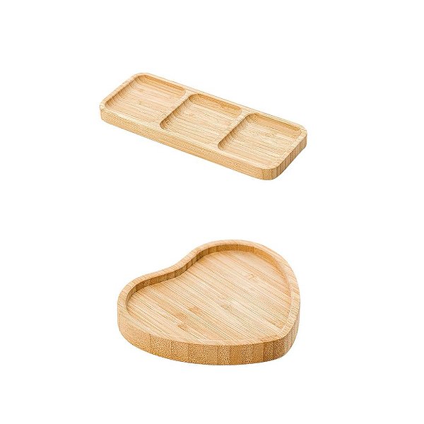 Kit Petisqueira Coração + Petisqueira 3 Divisórias