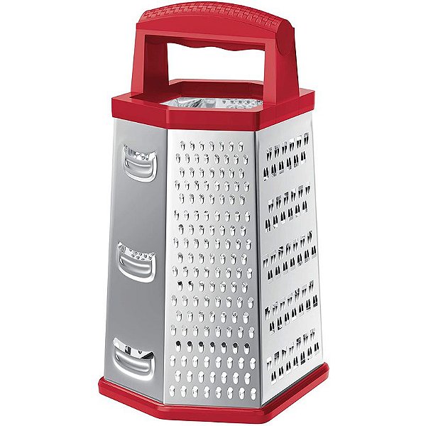 Ralador inox 6 Faces de 9'' Vermelho PRP5357-VM Euro Home