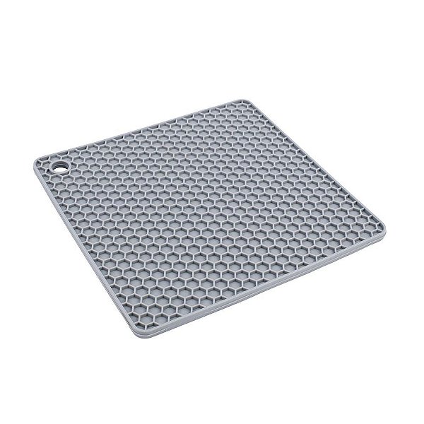 Descanso de Panela Quadrado de Silicone Cinza Euro Home