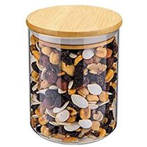 Pote de Vidro com Tampa em Bambu Slim 700ml