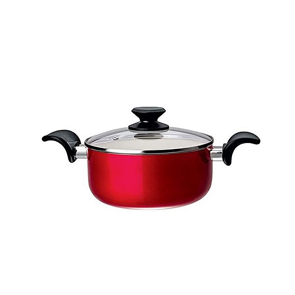 Caçarola 20 Cm Revestimento Antiaderente Cerâmico Vidro Euro