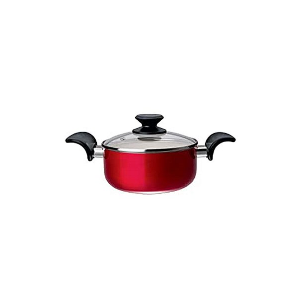 Caçarola 18cm Antiaderente Cerâmico Tampa de Vidro Euro