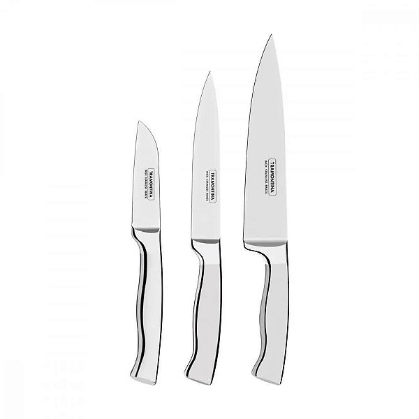 Jogo de Facas Tramontina Inox Cronos 3 Peças