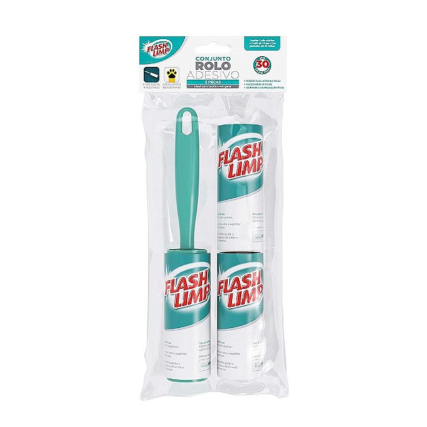 Conjunto 1 Rolo adesivo 30 folhas e 2 refis Flash Limp