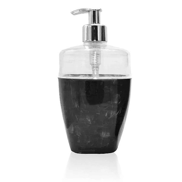 Saboneteira Liquida Plasvale Preto Nero Marmorizado