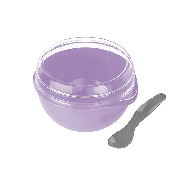 Pote Lancheira Infantil Plasvale Lilás com Colher