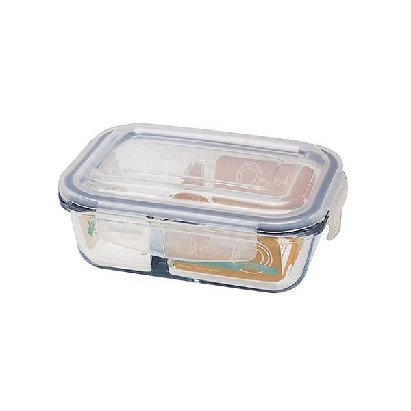 Pote Hermético de Vidro Temperado Divisória 580ml Oxford