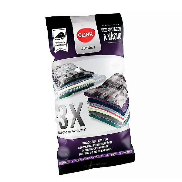 Organizador a Vácuo Plástico Clink 50x60cm