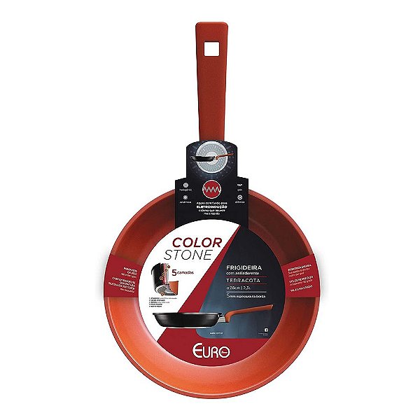 Frigideira 26cm ColorStone Antiaderente Terracota Euro
