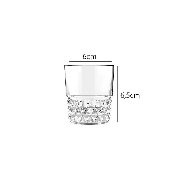 Kit 6 Copos de vidro Diamante 100ml