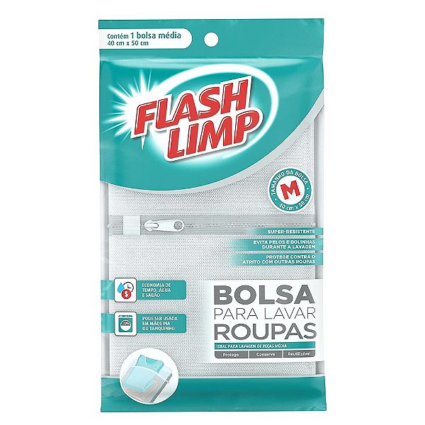 Bolsa para Lavar Roupas média 40 X 50 cm LAV7719 Flash Limp