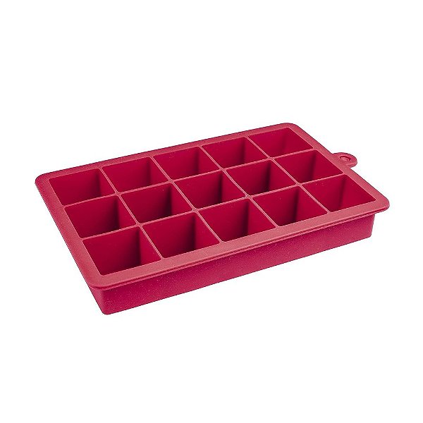 Forma para Gelo de Silicone Euro Vermelho