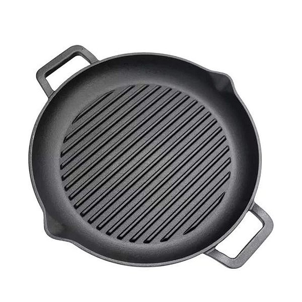 Chapa de Ferro Fundido Grill 31cm Aquece por Igual MTA