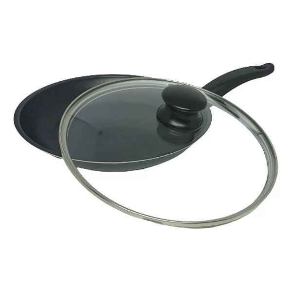 Frigideira Antiaderente Francesa com Tampa Vidro 18 Cm Diametro