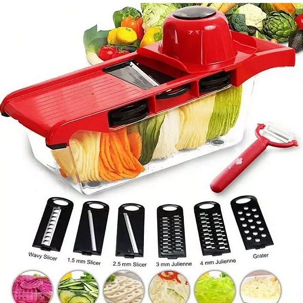 Cortador De Legumes E Frutas 10 Em 1 Mandoline Multi-laminas Fatiador Processador