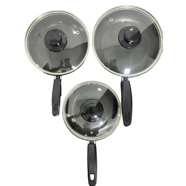 Conjunto de Frigideira 3 peças Com Tampa Antiaderente 16,18,20CM