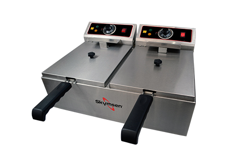 Fritadeira elétrica Skymsen 2 cubas de 5 litros inox FED-20-N