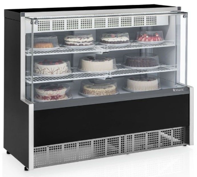 Vitrine Gelopar refrigerada confeitaria dupla função GPEA-140R PR