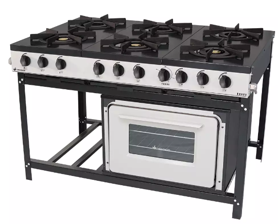 Fogão Venâncio bravo 6 queimadores com forno industrial BR6BF