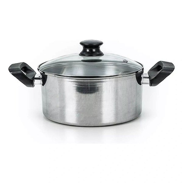 Panela Cacarola Elite Aluminio C Tampa de Vidro Polido N20 2,5L
