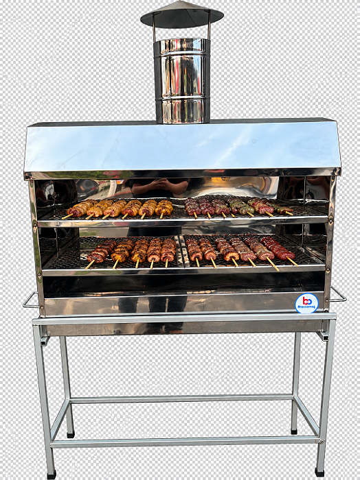 Churrasqueira Inox Espetinho com Coifa 90x25
