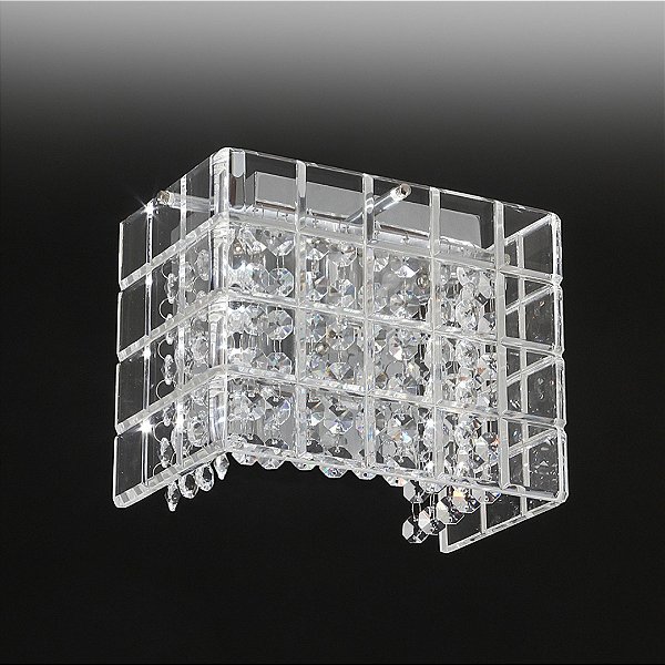 Arandela Diamante Acrílico transparente com cristal 1xG9 - Decor Action