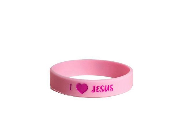 Pulseira Silicone Eu amo Jesus
