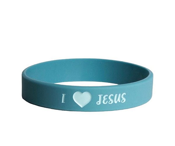 Pulseira Silicone Eu amo Jesus