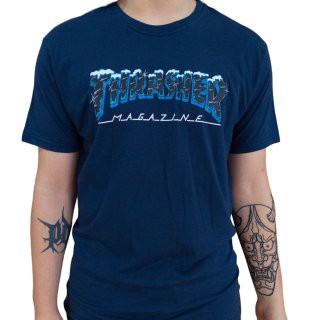 Camiseta Thrasher ORIGINAL Ice Logo Azul Marinho - pshskateshop