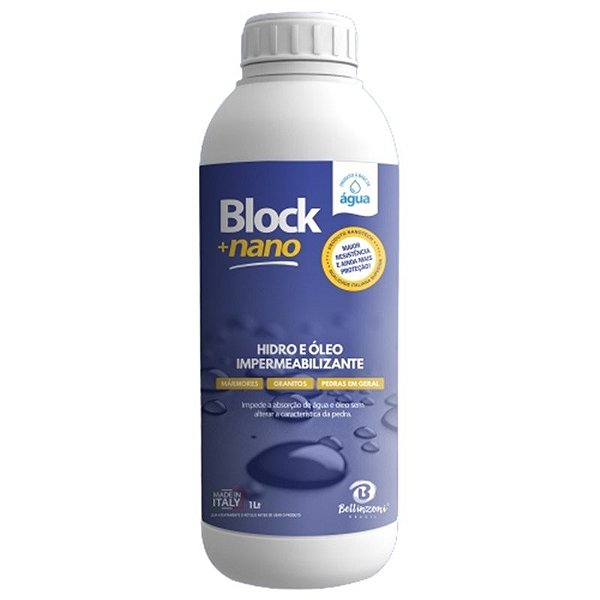Block + Nano Impermeabilizante a base de água - 1 Litro - Bellinzoni