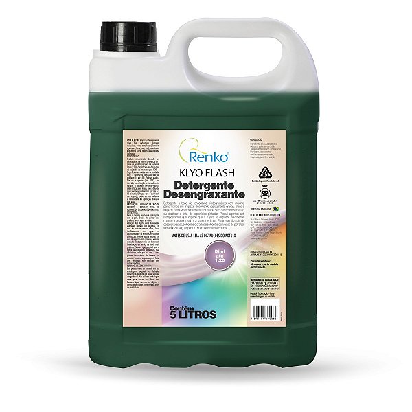 Detergente Desengraxante Concentrado Klyo Flash - 5 Litros - Renko