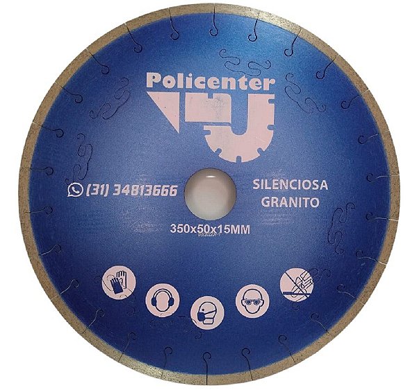 Serra Diamantada Silenciosa Marmoglass 350mm - Policenter