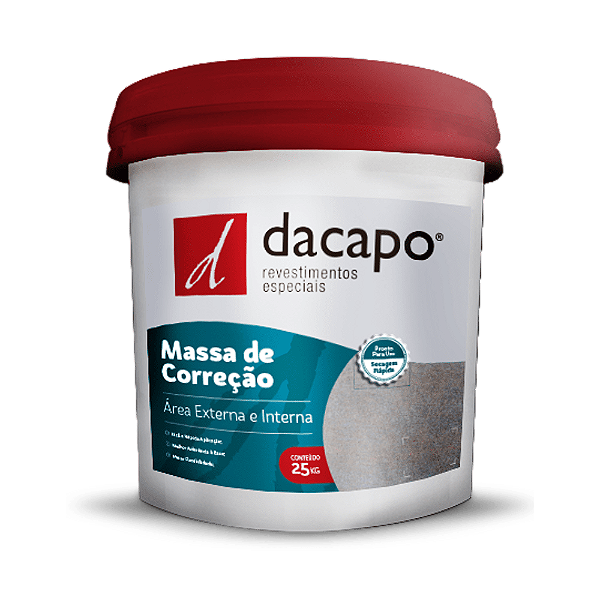 Massa de Correção Área Externa e Interna - Dacapo