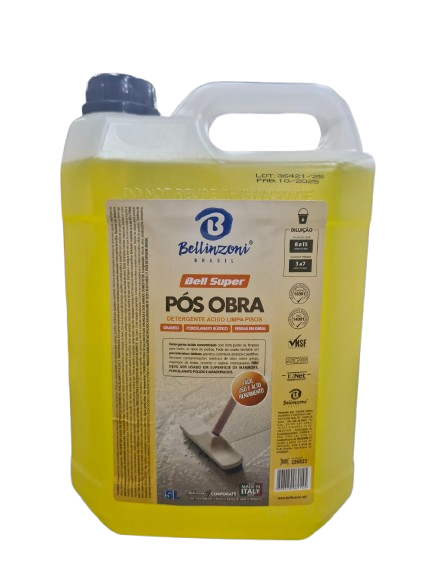 Bell Super - Detergente Pós Obra Ácido - 5 Litros - Bellinzoni