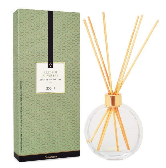 Difusor de Varetas Alecrim Silvestre - 200ml - Via Aroma