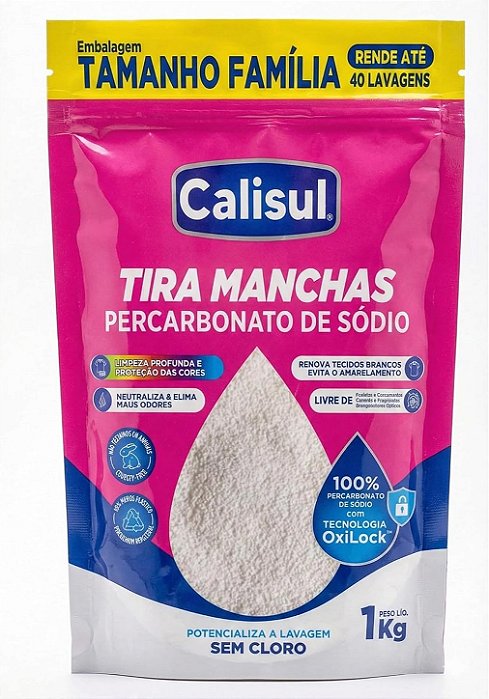 Percarbonato de Sódio Calisul 1kg | Tira Manchas com Oxigênio Ativo