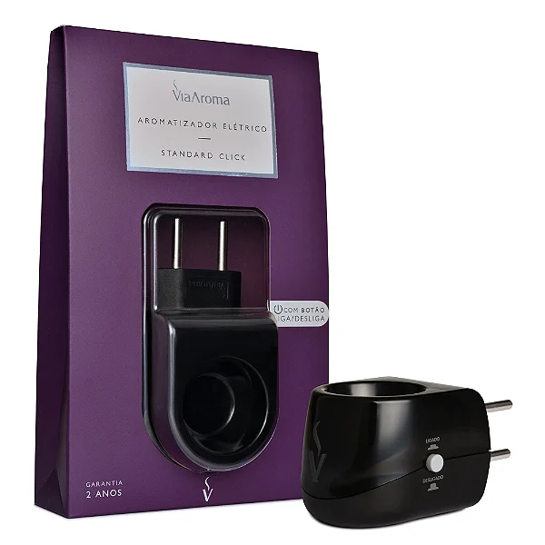 Difusor Aromatizador Elétrico Bivolt Standard Click Black Via Aroma