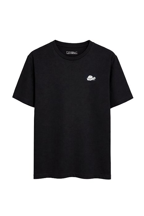 Camiseta de Algodão Orgânico Preta Eva - Devag