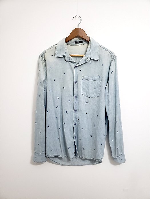 Camisa Azul Clara de Manga Comprida Hering