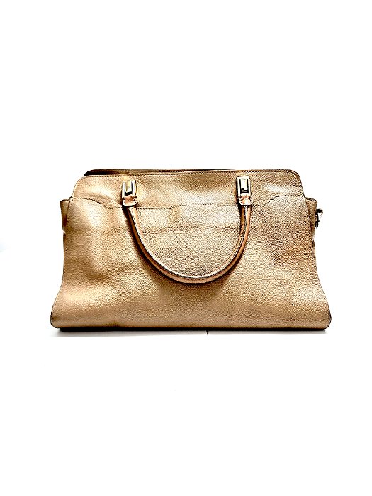 Bolsa de Couro Arezzo com Alça e Fecho Interno