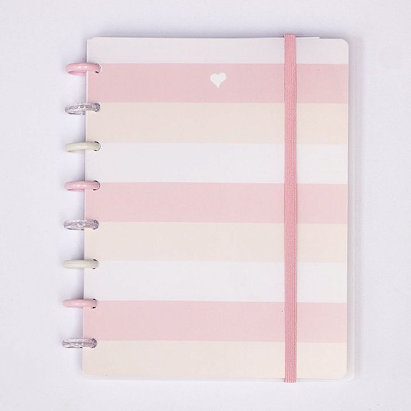 Planner Color Basic - A5 ( 8 Furos ) - Rosa listrado
