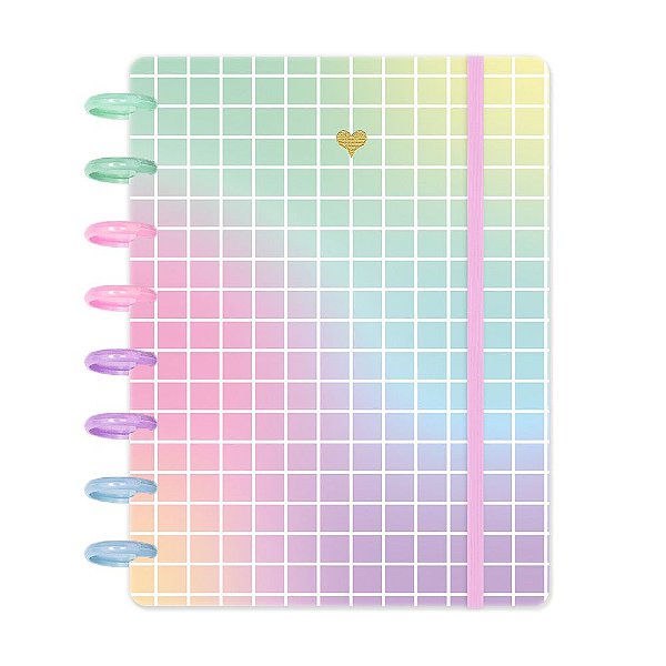Caderno de disco Basic Arco Íris - Folhas Reposicionáveis