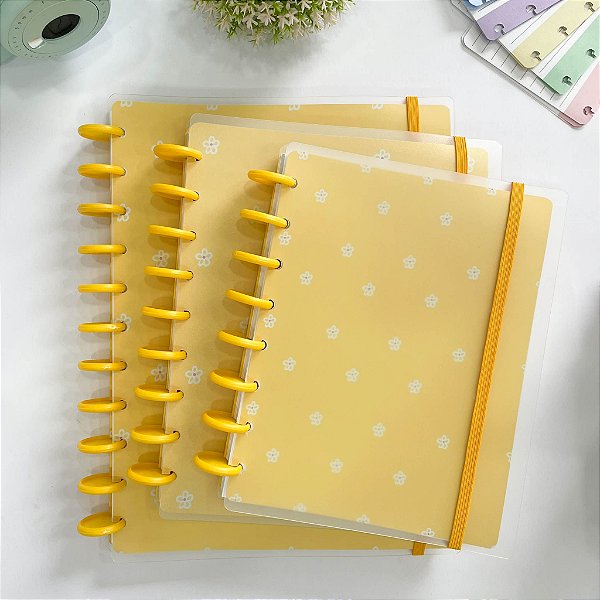 Caderno de Discos Basic Inteligente Litlle Flower - Folhas Reposicionáveis - Moreih