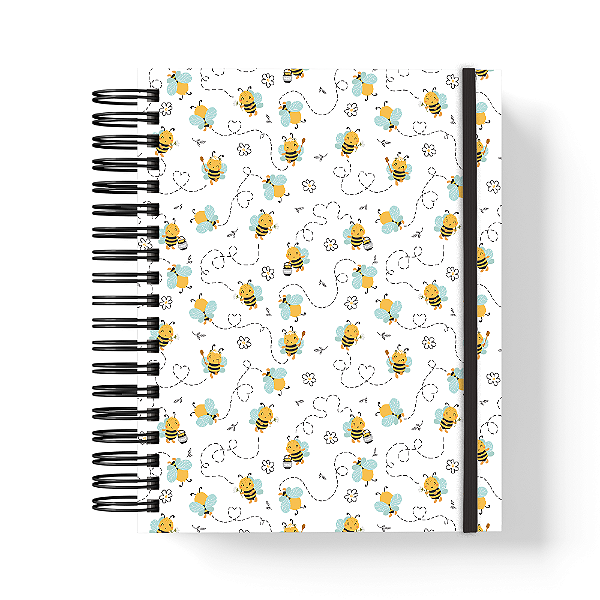 Caderno de anotações Premium - 200 pág - A5 - Abelhinhas