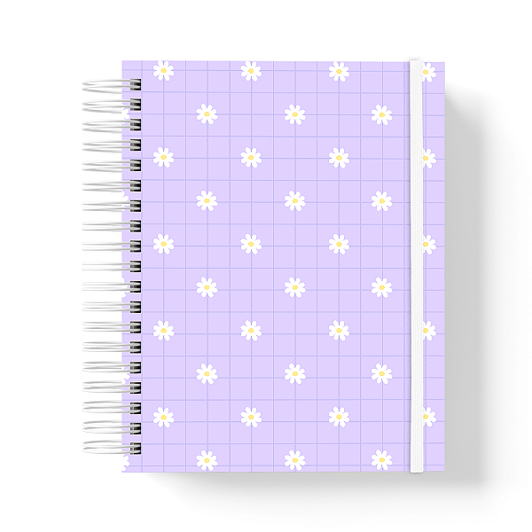 Caderno de anotações Premium - 200 pág - A5 - Lilac Floral