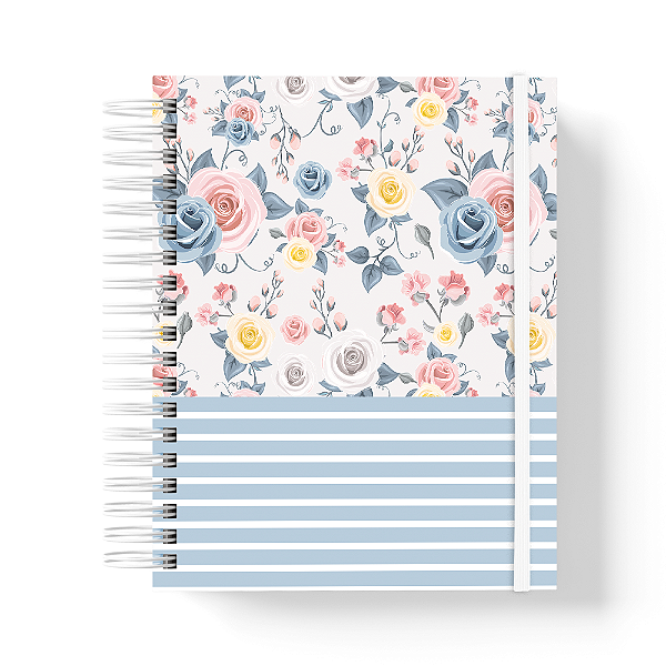 Caderno de anotações Premium - 200 pág - A5 - Roses Blue