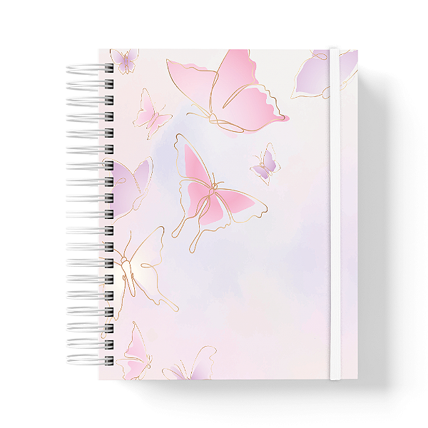 Caderno de anotações Premium - 200 pág - A5 - White Butterfly