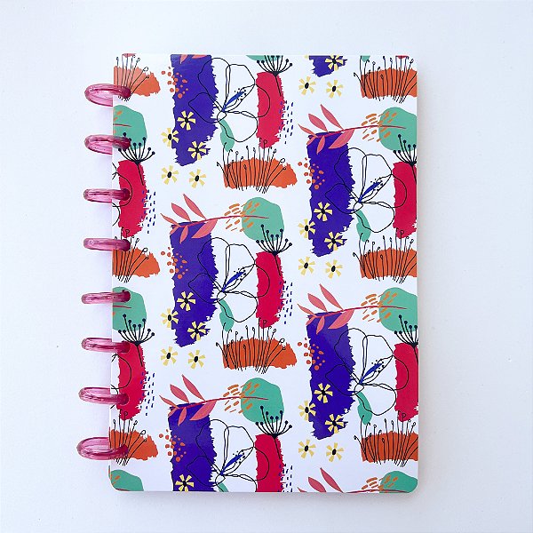Caderno de discos A5 - Capa Flex - Floral