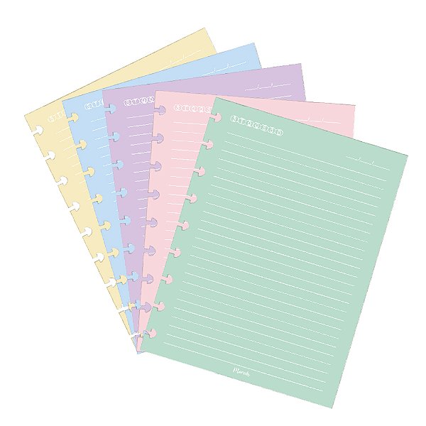 Refil caderno de discos Colegial Linhas brancas-Linha colors
